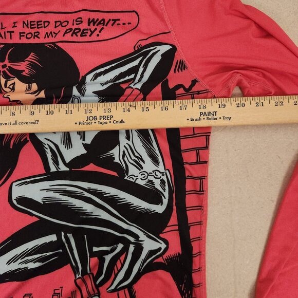 Marvel Black Widow Shirt "Wait For My Prey" Long Sleeve Polyester Large - Picture 7 of 9